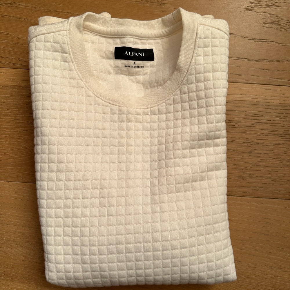 Alfani Cream Textured Sweater